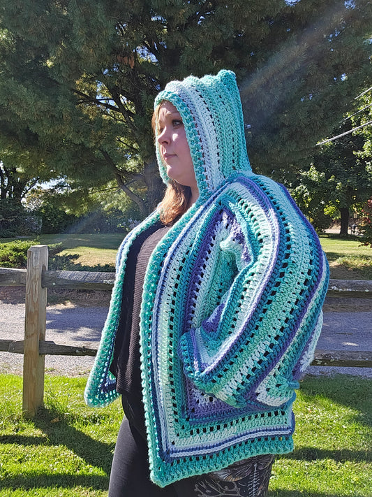 Wild Oleander Cardigan w/custom hood