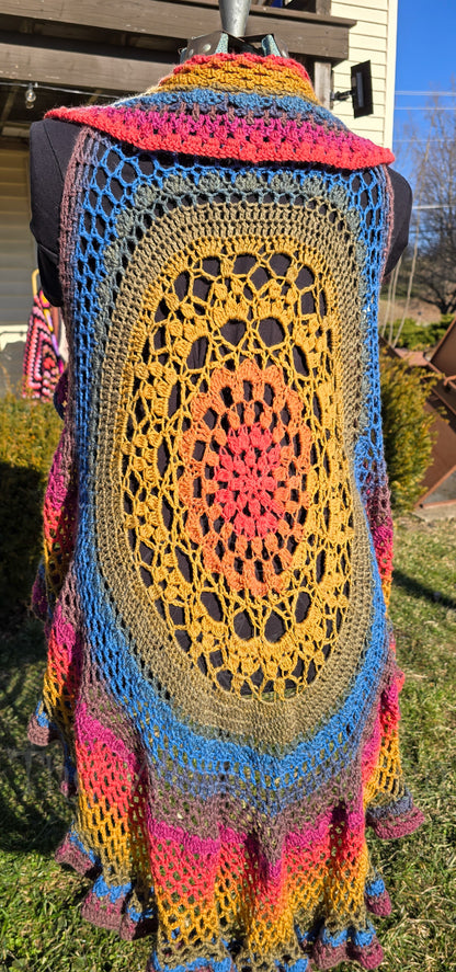 Sleeveless Lotus Duster Vest