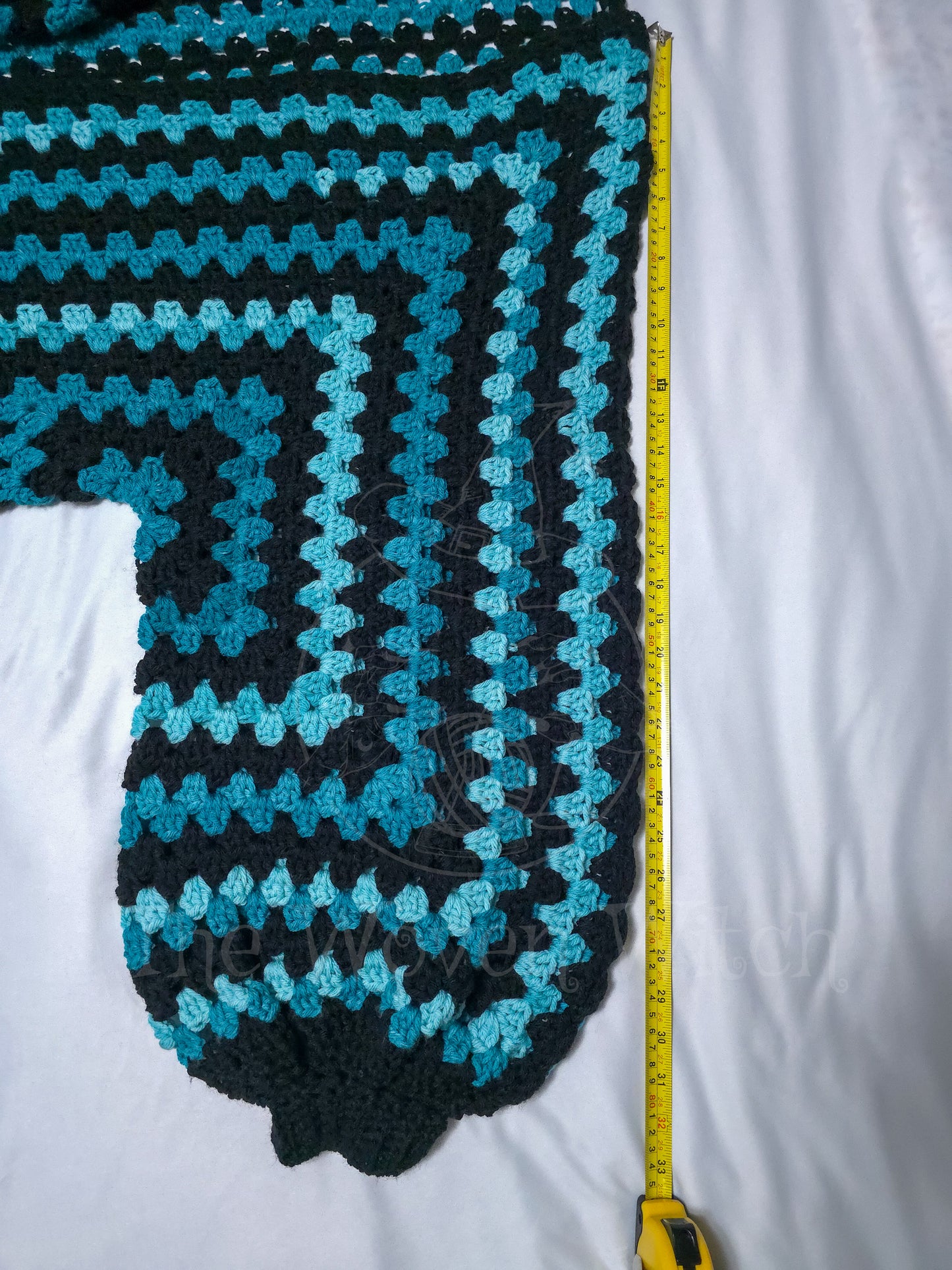 Oversized Grungy Teal Hexagon Cardigan